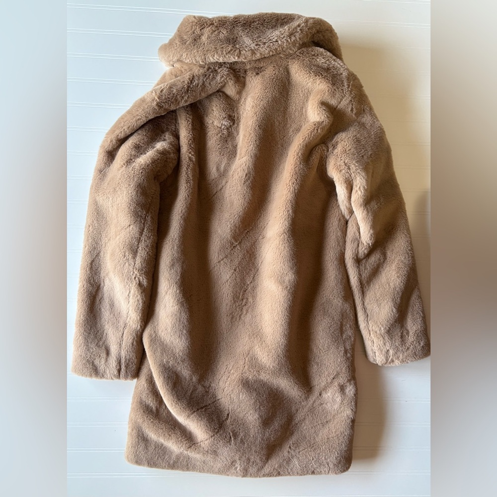 Aritzia Sunday Best Dulce Coat Polished Real Faux Fur In Tan - Picture 9 of 14